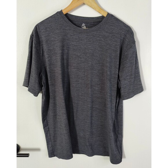 Rhoback Shirt Mens Large Navy Blue Heather Performance Athletic Stretch Golf - Picture 1 of 7